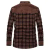 Camisa de flanela masculina xadrez inverno quente lã grossa jaquetas casacos manga longa vestido de algodão chemise homme