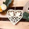 Signet 10 pièces amour oiseau bois étiquette cadeau en forme de coeur mignon papeterie signets bricolage fête décoration emballage étiquettes volantes