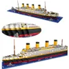 LOZ 1860 PCS Titanic Cruise Ship Modell Båt Diy Diamond Lepining Byggstenar Bricks Kit Barnleksaker X0902