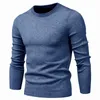 O-Neck pullover męski swetr swobodny stały kolor ciepły sweter mężczyzn zimowych mody szczupłe męskie swetry 11 kolorów 220108