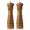 Salt and Pepper Mills, Solid Wood Mill with Strong Adjustable Ceramic Grinder kitchen Accessories set of 2 (5 8 10 inch) 210611