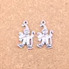 80 sztuk Antique Srebro Brąz Plated Snowman Ski Charms Wisiorek DIY Naszyjnik Bransoletka Bransoletka Ustalenia 24 * 14mm