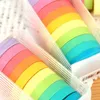 Colori caramelle Nastri adesivi arcobaleno Strumenti per conto mano fai da te 10 rotoli/scatola Nastro adesivo di carta colorata Adesivo per la decorazione della casa BH 2016.5066 WLY