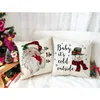 Noël Oreiller Couvre Décorations De Noël Rouge Noir Plaids Jeter Coussin Cas Pour Arbre Camion Père Noël Bonhomme De Neige DH0475