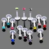 Dangle Chandelier 14pcs / lot Bioplast Tragus Piercing Lip Piercings Labret Anneau Cartilage Oreille Goujons Anneaux Corps Jewelry269x