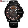 LMJLI - Relogio masculino Mens Relógios Top Marca de Luxo Pulseira de Couro À Prova D 'Água Esporte Homens Relógio de Quartzo Militar Masculino Relógio Curren 8176