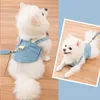 Leuke Huisdier Borst Strap Ademend Hond Walking Touw voor Kleine Honden Pommeren Corgi Pet Vest Harnas Touw Hond Harness Leash Set 210712