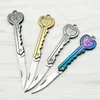 Key Shape Mini Folding Kniv Outdoor Pocket Fruktknivar Multifunktionellt Keychain Självförsvar EDC Tool Gear YFA2939