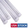 T8 Integrated Double Line Led Tube 4Ft 36W 50W 8Ft 72W 100W 144W SMD2835Light Lamp Bulb 96'' Dual Row Lighting Fluorescent Replacement AC85-265V USA STOCK usalight