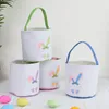 Stock Festive Easter Basket Bunny Printing Handbag Bucket New Bow Tote Bucket Xu
