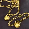 Collier et Bracelet avec pendentif en forme de cœur, plaqué sous vide, en or jaune, pour femmes, 258c