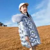 Russische junge Mädchen warme Mantel Winter Parkas Oberbekleidung Teenager Outfit Kinder Kind Mädchen Pelz Kapuzenjacke für 6 8 10 12 14 Jahre H0909
