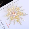 Hiver flocon de neige broches broches cadeau de mariage de noël bijoux de luxe rose jaune cubique zircone fleur Corsage broche broche