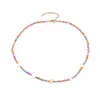 S2411 bijoux de mode Sweet Beach coloré perles de riz collier amour perlé Chocker colliers