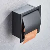 Titular de papel higiênico de aço inoxidável livre titular polido parede de cromo montado caixa de rolo de banheiro escondido 210720