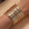 Exaggerated Wire Mesh Open Wide Bracelet Ins Small Fashion Net Red Metal Bracelet Women's Jewelry Charm Bracelets for Women Q0719