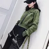 유럽의 Streetwear 코트 여성 가을 ​​오토바이 자켓 캐주얼 폭격기 육군 검은 지퍼 여성 210531