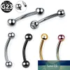 10 stks / 20 stks / 50 stks G23 Titanium Crystal Gebogen Barbell Eyebrow Piercing Neus Lip Oorbellen Helix Navel Ringen Unisex Body Piercing Factory Prijs Expert Design Quality