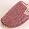 Slippers 2021 Simple Pure Color Flat Slides Women Winter Bedroom Cotton Couples Stripe Warm Plush Shoes Ladies House