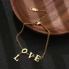 2020 Love Letter Pendant Women's Stainless Steel Gold Plated Aesthetic Girl Bracelet February 14 Valentine's Day Gift Jewelr