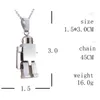 Stainless Steel Flexible Robot Pendant Necklace Cute Women Chain Necklaces for Gift Party Fashion Jewelry Accessories