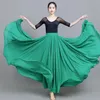 Belly Dance Chiffon Womens 17Color Solid 720 Grad Pendel Rock Gypsy Long S Tancer Praxis Verschleißpila Gold 210619