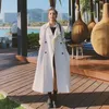 ladies long white trench coat