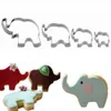 4pcs / 세트 만화 동물 스테인레스 스틸 쿠키 커터 코끼리 고양이 모양 케이크 퐁당 비스킷 과자 금형 베이킹 도구