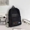 Дамы мода прохладный прозрачный чистый цвет сетка нейлоновая ткань школа сумка рюкзак школа большой емкости путешествия покупки рюкзак Y1105