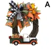 Dekorativa blommor kransar halloween bondgård krans dekoration tacksägelse pumpa lastbil pendant fönster dörr fest garland leveranser för