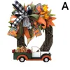 Decorative Flowers & Wreaths Halloween Farmhouse Wreath Decoration Thanksgiving Pumpkin Truck Pendant Window Door Party Garland Supplies For