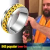 Ins moda rotatable chain tings para mulheres homens anel spinner anel de aço inoxidável anel de aço de titânio garrafa de aço abridor de aço de abertura de preço de fábrica