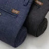 Mäns Slim Casual Byxor Mode Business Stretch Byxor Man Brand Plaid Pant Black Blue 210714