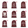 Cadeaux de Noël Sacs Rennes Plaid Imprimé Enfants Sac De Bonbons Xmas Cordon Sac De Noël-Décoration Mer envoi T9I001415