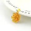 Flower Hollow Filigree Pendant Chain Women Jewelry 18k Yellow Gold Filled Classic Pretty Gift