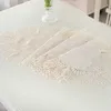 Stolt Rose Beige Table Cloth Lace Runner Flag Bed Jacquard Weave Pastoral TV Cabinet Cover 210628