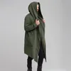 Pocket Stitch Long Casual Open Coat Men Clock Kobiety Cloak Luźne Z Kapturem Solid Unisex Cape Męskie Bluzy Bluzy