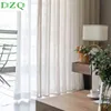 DZQ Tenda in tulle di lino solido per camera da letto Tulle Tende da finestra per soggiorno Cucina Decorazione giapponese Voile trasparente Drappo cieco 211203