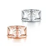 925 Sterling Silver Geométrico Geométrico Coração Anel Elegante e Elegante Lady Anel Ring Fashion Focus Focus Senhoras Amor Casamento Anéis Q0603