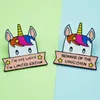 Dessin animé licorne émail broches épinglette je ne suis pas Werid mais édition limitée Badge Animal bijoux cadeau pour enfants amis