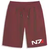 Men039S Shorts Summer Mass Effect N7 Logo Print Custom Made Brand Solid Color Man Loose Leisure Formella män Short8856369