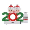 在庫全体で小売ポリエッシン2021 2つのパーソナライズされた検疫クリスマスツリーの装飾装飾クリスマスキーパーセーキSOU339Uのファミリー