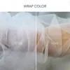 Abrigos Chaquetas Mujeres Plisado Tul Sheer Wrap Boda Nupcial Fuera del hombro Robó Elegante chal formal con botón Marfil Customizabl