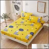 Sheets & Sets Bedding Supplies Home Textiles Garden Floral Printed Fitted Sheet And Case Polyester Mattress Er Bed Linens With Elastic For D