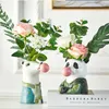 BAO GUANG TA Hars Dierenkop Vaas Bloempot Kauwgom Kamer Decoratie Simulatie Zebra Panda Herten Creatieve Ambachten Decor 210610