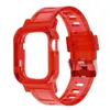 apple watch case + strap 44mm 40mm series 6 5 4 se Transparent Sports with cases for iwatch 42mm 38mm TPU clear band