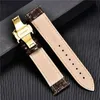 Crocodile Mönster Luxury Design Leather Watchband med Automatic Buckle Men Watch Band 18mm 20mm 22mm 24mm Watch Straps H1123