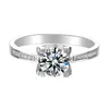 Oevas Real Color Moissanite Bröllopsringar för Kvinnor 18K Vit Guldfärg 100% 925 Sterling Silver Bridal Fine Smycken