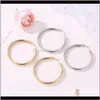 Hie Earrings Jewelry Drop Delivery 2021 Earring Hoop Stud Sthem Steel Tube Curcle Scire Thread Finishtier Gold Color Plated For Women