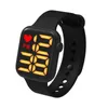 Montres-bracelets Sport montre numérique femmes hommes carré LED Silicone électronique femmes montres horloge Fitness montre-bracelet enfants heures